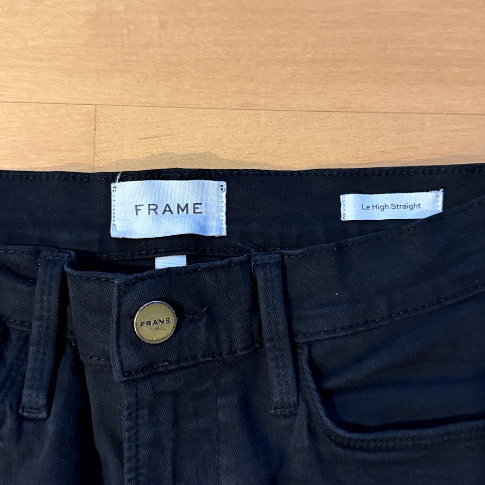 Frame Denim Le High Straight Black Jeans - 28 - Picture 2 of 4